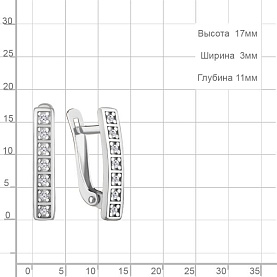 Серьги Аквамарин - Серебро 925, Фианит (арт. 400555А.5)