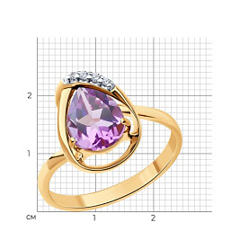 Кольцо Diamant - Серебро 925, Аметист, Фианит (арт. 93-310-01919-2)