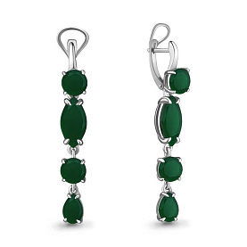 Серьги Аквамарин - Серебро 925, Агат (арт. 4455609.5)