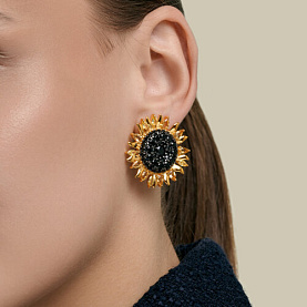 Серьги Diamant - Серебро 925, Фианит, Цитрин (арт. 93-320-00213-1)