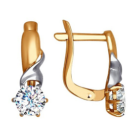 Серьги SOKOLOV - Золото 585, Фианит (арт. 027329)