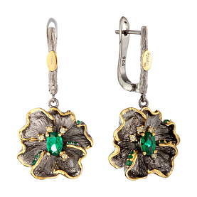 Серьги Мастер Клио - Серебро 925, Синтетическая шпинель (арт. 36С128228)