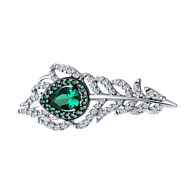 Брошь SOKOLOV - Серебро 925, Фианит (арт. 94040277)