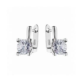 Серьги Фиделис - Серебро 925, Фианит (арт. CAS2570E)