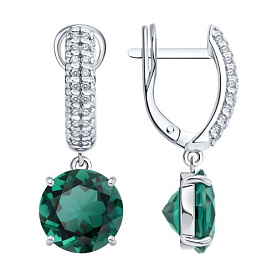 Серьги SOKOLOV - Серебро 925, Кварц, Фианит (арт. 92023195)