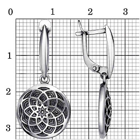 Серьги Красная пресня - Серебро 925 (арт. 33015456)