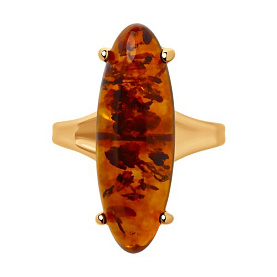 Кольцо SOKOLOV - Серебро 925, Янтарь пресс. (арт. 83010030)