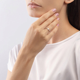 Кольцо SOKOLOV - Золото 585, Фианит (арт. 018976)