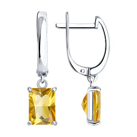 Серьги Diamant - Серебро 925, Цитрин (арт. 94-321-00395-1)