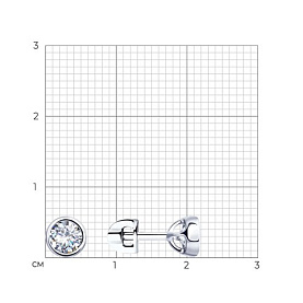 Серьги Diamant - Серебро 925, Фианит (арт. 94-122-01652-1)
