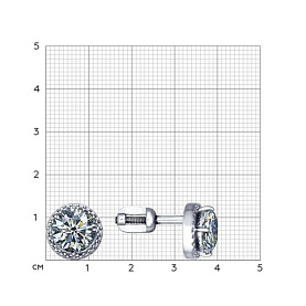 Серьги SOKOLOV - Серебро 925, Фианит (арт. 94020573)