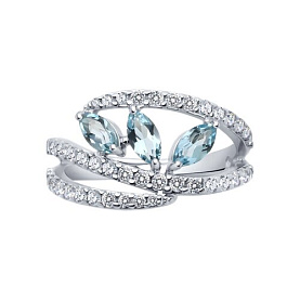 Кольцо SOKOLOV - Серебро 925, Топаз, Фианит (арт. 92014530)