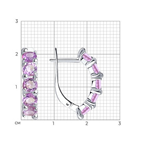 Серьги Diamant - Серебро 925, Аметист (арт. 94-320-00346-3)
