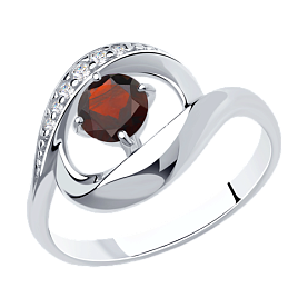 Кольцо Diamant - Серебро 925, Гранат, Фианит (арт. 94-310-00695-2)