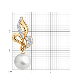 Подвеска SOKOLOV - Золото 585, Жемчуг культивированный, Фианит (арт. 793173)