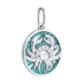 Подвеска Diamant - Серебро 925, Фианит, Эмаль (арт. 94-130-02354-1)