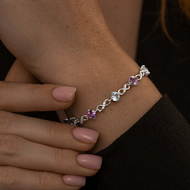 Браслет SOKOLOV - Серебро 925, Аметист, Топаз, Фианит (арт. 92050154)