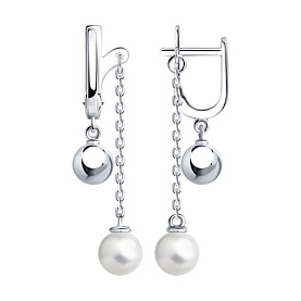 Серьги SOKOLOV - Серебро 925, Жемчуг имитация (арт. 94024773)