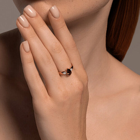 Кольцо SOKOLOV - Серебро 925, Раухтопаз, Фианит (арт. 92014505)