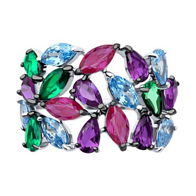 Кольцо SOKOLOV - Серебро 925, Синтетический рубин, Фианит (арт. 94014148)