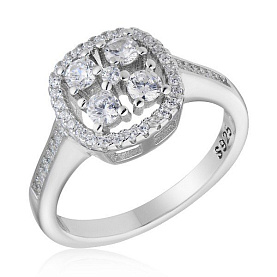 Кольцо Альфа-Карат - Серебро 925, Фианит (арт. SET16888R)