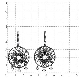 Серьги Кабаровских - Серебро 925, Фианит (арт. 12-605-0189)
