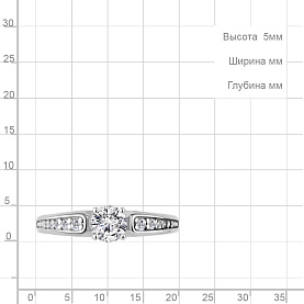 Кольцо Аквамарин - Серебро 925, Фианит (арт. 600384А.5)