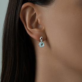 Серьги SOKOLOV - Серебро 925, Топаз, Фианит (арт. 92021218)