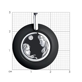 Подвеска Diamant - Серебро 925, Керамика, Фианит (арт. 94-130-01252-1)