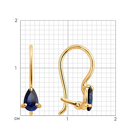 Серьги SOKOLOV - Золото 375, Синтетический сапфир (арт. 37727424)