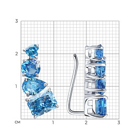 Серьги SOKOLOV - Серебро 925, Фианит (арт. 94027701)
