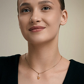 Подвеска SOKOLOV - Золото 585, Фианит, Цитрин (арт. 733066)