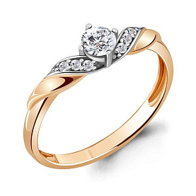 Кольцо Аквамарин - Серебро 925, Фианит (арт. 68926А.6)