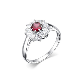 Кольцо Дар - Серебро 925, Родолит, Фианит (арт. К-3912рс41000)