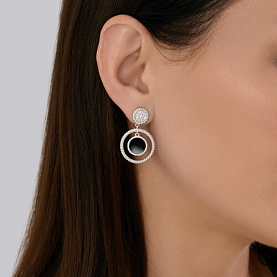 Серьги Diamant - Серебро 925, Агат, Фианит (арт. 94-322-02283-1)