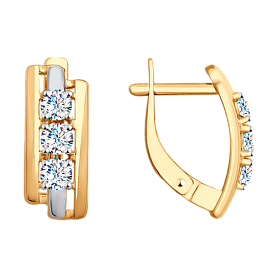 Серьги SOKOLOV - Золото 375, Фианит (арт. 028009-4)