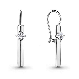 Серьги Аквамарин - Серебро 925, Фианит (арт. 46814А.5)