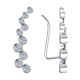 Серьги SOKOLOV - Серебро 925, Фианит (арт. 94024256)