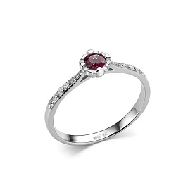 Кольцо Дар - Серебро 925, Родолит, Фианит (арт. К-5172рс41000)